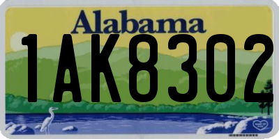 AL license plate 1AK8302
