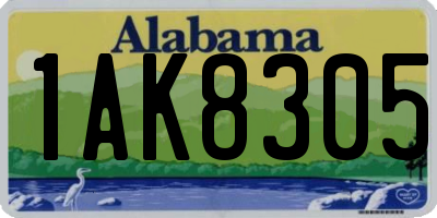 AL license plate 1AK8305