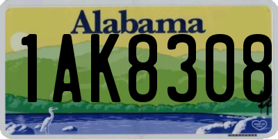 AL license plate 1AK8308