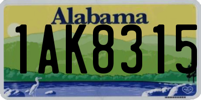 AL license plate 1AK8315