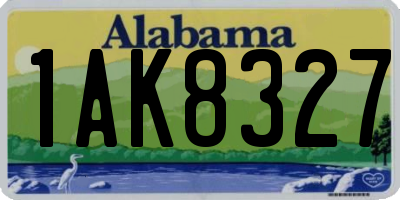 AL license plate 1AK8327