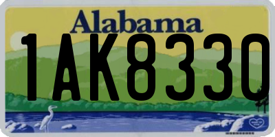 AL license plate 1AK8330