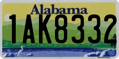 AL license plate 1AK8332