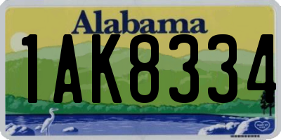 AL license plate 1AK8334