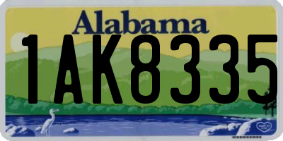 AL license plate 1AK8335