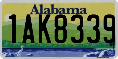 AL license plate 1AK8339