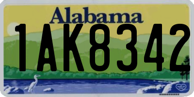 AL license plate 1AK8342