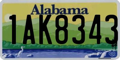 AL license plate 1AK8343