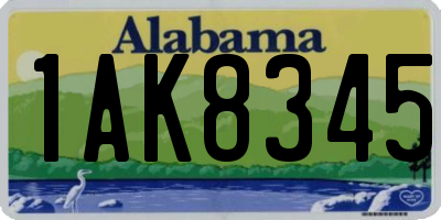 AL license plate 1AK8345