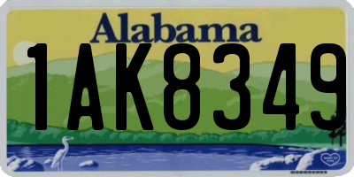 AL license plate 1AK8349