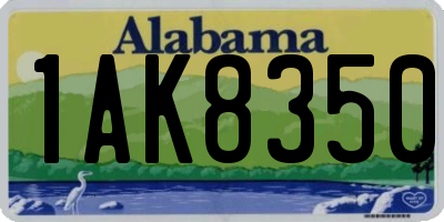 AL license plate 1AK8350