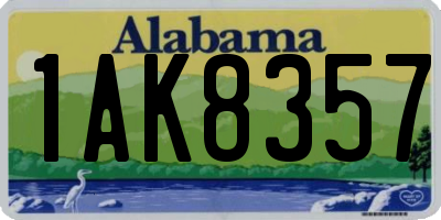 AL license plate 1AK8357