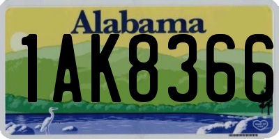 AL license plate 1AK8366