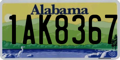 AL license plate 1AK8367