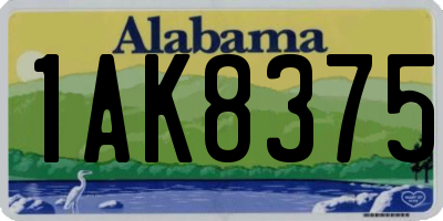 AL license plate 1AK8375