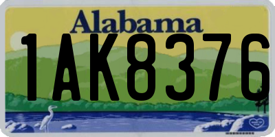 AL license plate 1AK8376