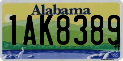 AL license plate 1AK8389
