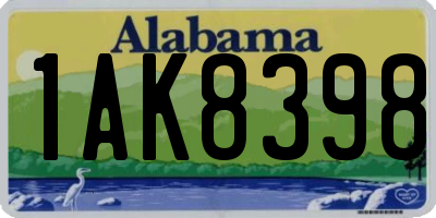 AL license plate 1AK8398