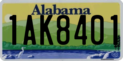 AL license plate 1AK8401