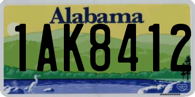 AL license plate 1AK8412