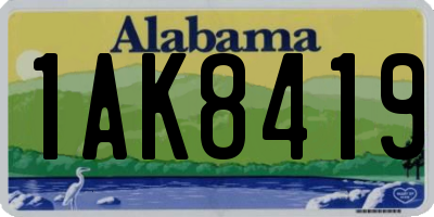 AL license plate 1AK8419