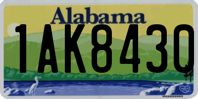 AL license plate 1AK8430