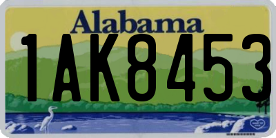 AL license plate 1AK8453