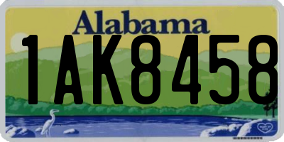 AL license plate 1AK8458