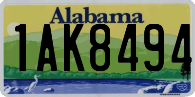 AL license plate 1AK8494