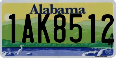AL license plate 1AK8512