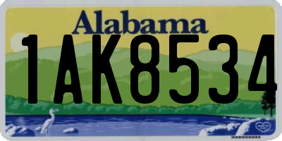 AL license plate 1AK8534