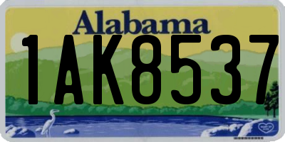 AL license plate 1AK8537