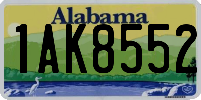 AL license plate 1AK8552