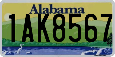 AL license plate 1AK8567