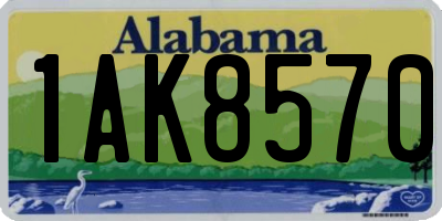 AL license plate 1AK8570