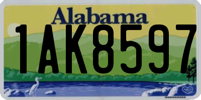 AL license plate 1AK8597