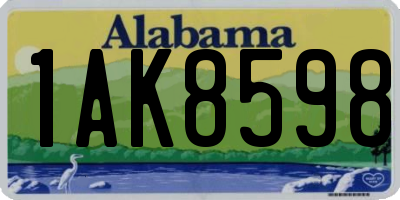 AL license plate 1AK8598