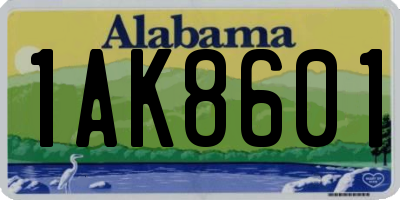 AL license plate 1AK8601