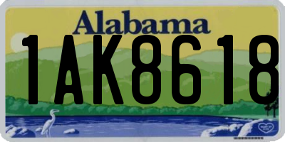 AL license plate 1AK8618