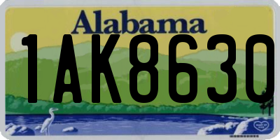 AL license plate 1AK8630