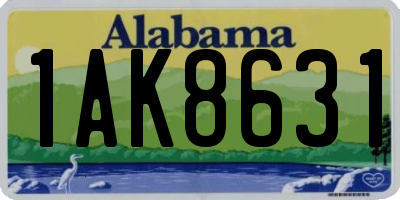 AL license plate 1AK8631