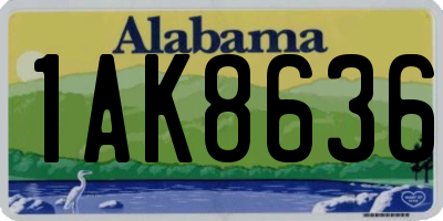 AL license plate 1AK8636