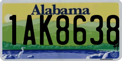 AL license plate 1AK8638