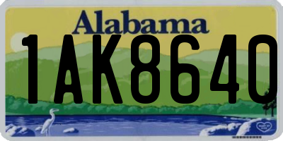 AL license plate 1AK8640