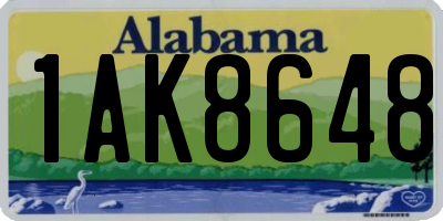 AL license plate 1AK8648