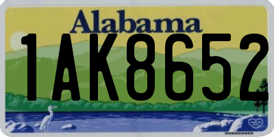 AL license plate 1AK8652
