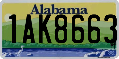 AL license plate 1AK8663