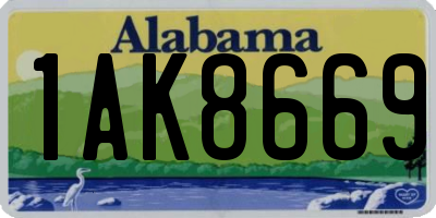AL license plate 1AK8669
