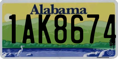 AL license plate 1AK8674