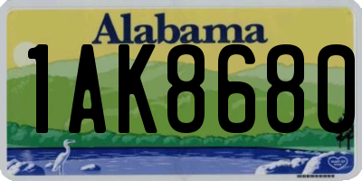 AL license plate 1AK8680